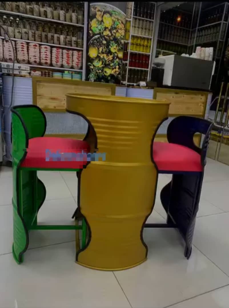 ساخت صندلی بشکه ای فلزی دکور اهورا در امام زاده هاشم رشت